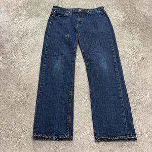 Levi's 514 Premium Denim Jeans Mens 34x32 Blue Straight Leg Dark Wash Casual